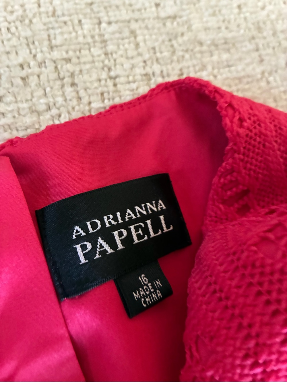 Adrianna Papell Bright Fuchsia Lace Mini Dress - Picture 2 of 6